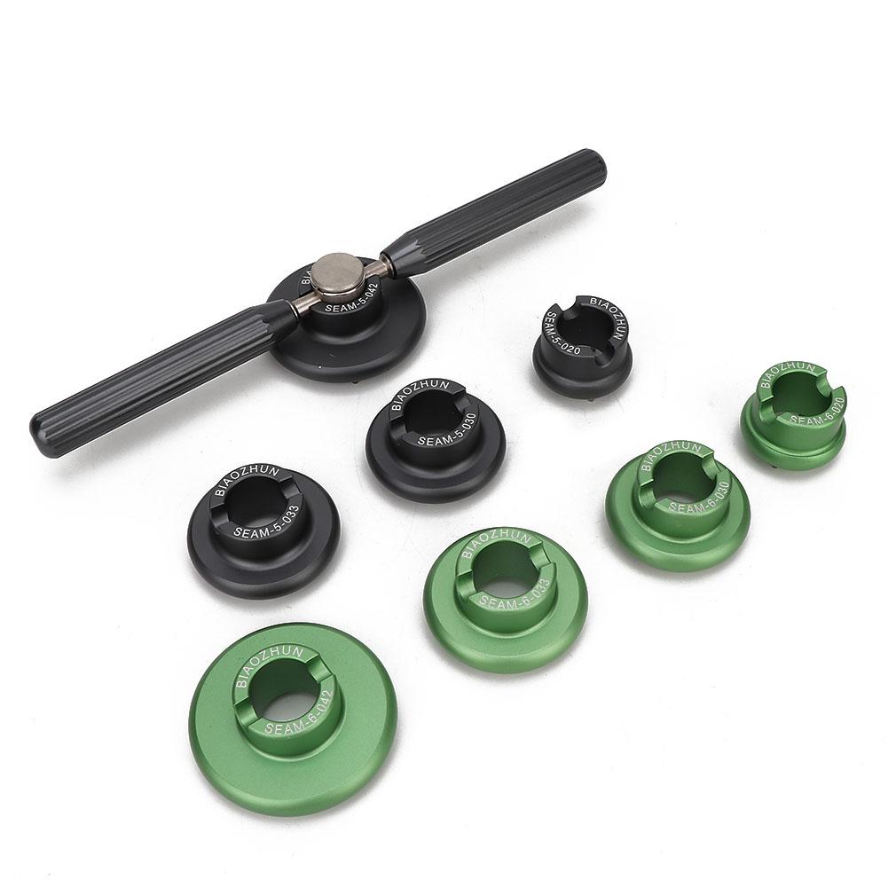 Professional Watchmaker Watch Back Case Opener Repair Battery Replace Tool with 8 Dies