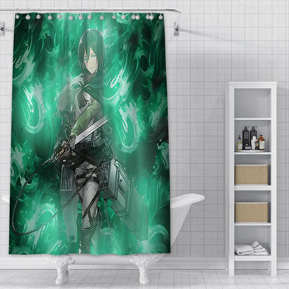 

Attack on Titan Shower Curtain Waterproof Polyester Fabric Paint Colorful Bath Curtains Home Bathroom Decor Curtain With Hook YL90x180cm
