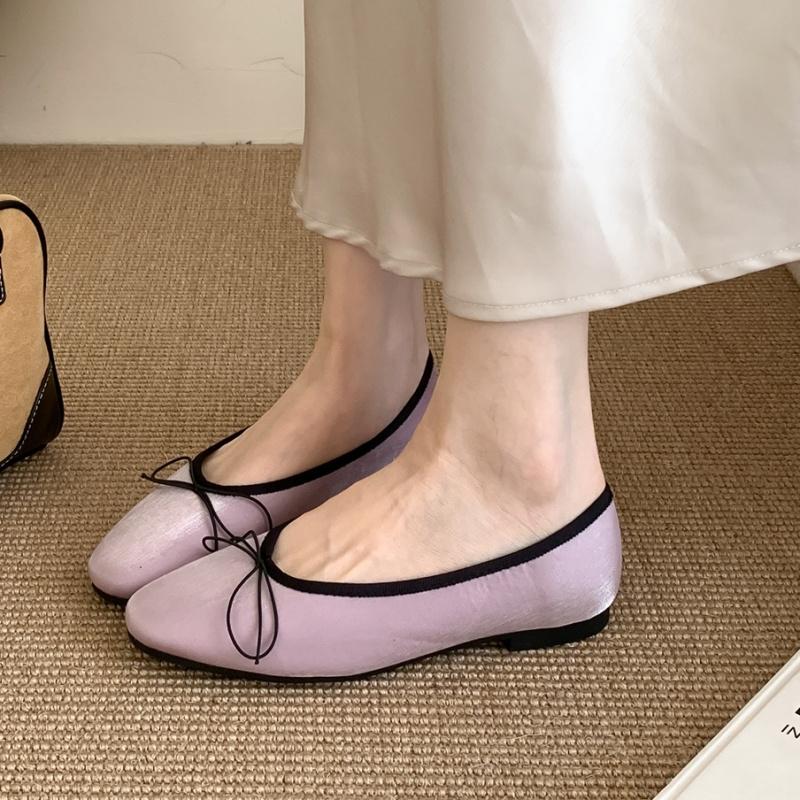 

Мода Bailamos 2025 Новый Бренд Женские Балетки Мода Круглый Носок Неглубокие Слипоны Обувь Мягкий Плоский Каблук Платье Балетки 40 фиолетовый