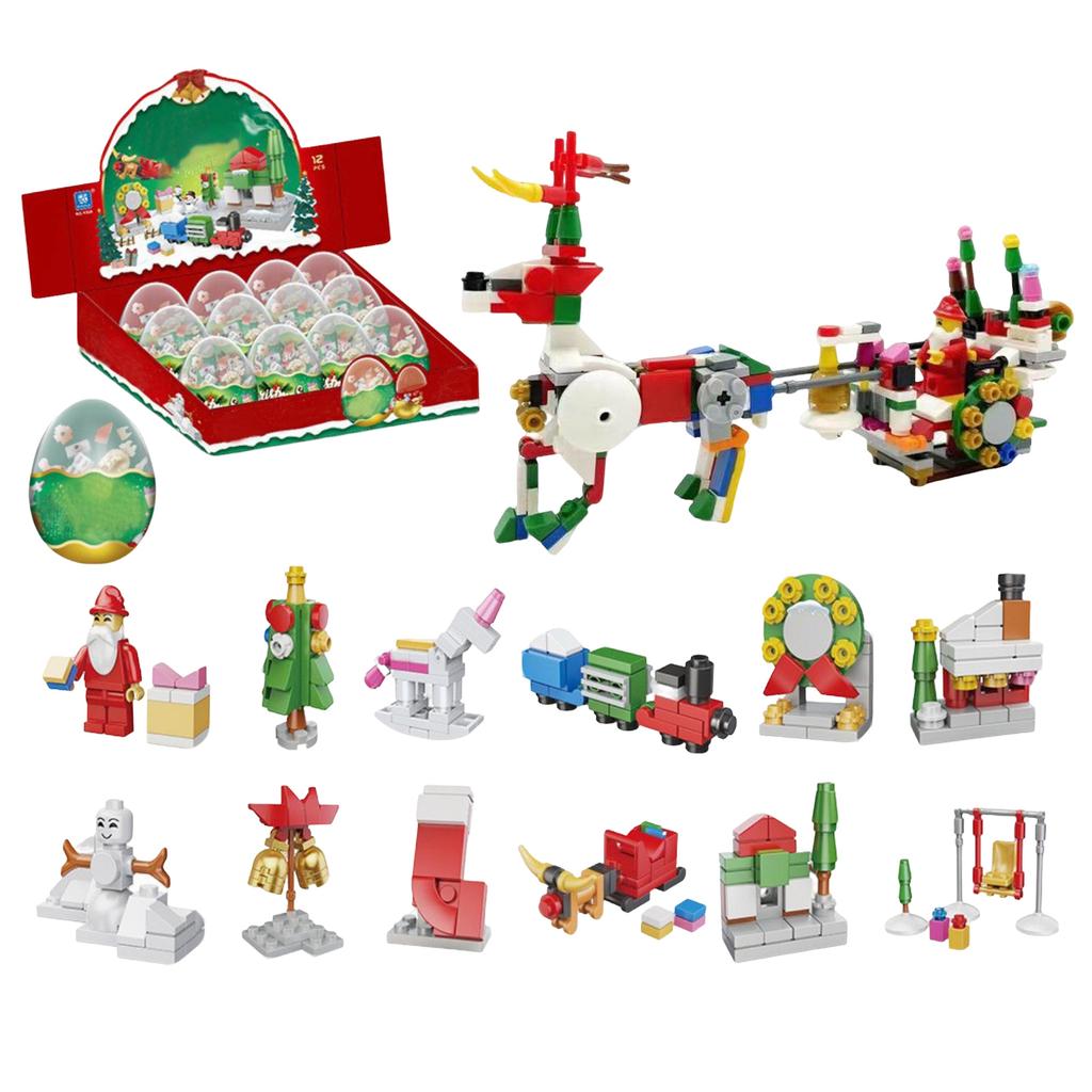Christmas Building Block GashaponToy BlindBox, Small ParticleBuilding Block Egg Assembly, Children'S Kindergarten School Gift, Small Gift