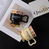 European Retro Mug Office Coffee Cup High Value Light Luxury Ceramic Cup Couple Home Water Cup Goblet Cup