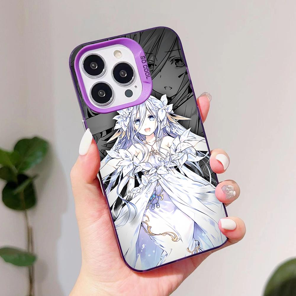 Date a Live Mio Takamiya Purple Translucent Mobile Phone Case for iPhone 17 16 15 14 13 12 11 X XR XS Air Pro Max Plus Colorful