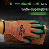 Men's and Women's Waterproof Non-Slip Rubber Coated Work Gloves - Wear-Resistant and Thickened for Construction Sites