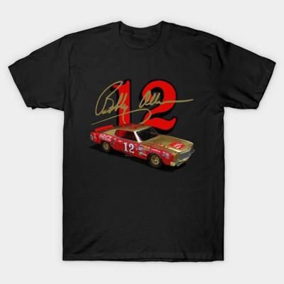 Men Black Print T-shirt Bobby Allison 1970S Monte Carlo Stock Car No-Cut Transfer Paper Print Cotton Tshirt