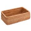 Rattan Aufbewahrungskorb Handgewebter Rechteckiger Obstservierkorb für Küchentheke Wohnzimmer