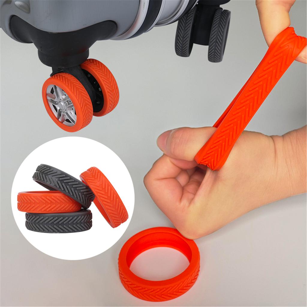 4 Stück Silikon-Schutzhülle für Gepäckrolle Reisegepäck Spinner-Radabdeckung Geräuschreduzierung Koffer-Radabdeckung