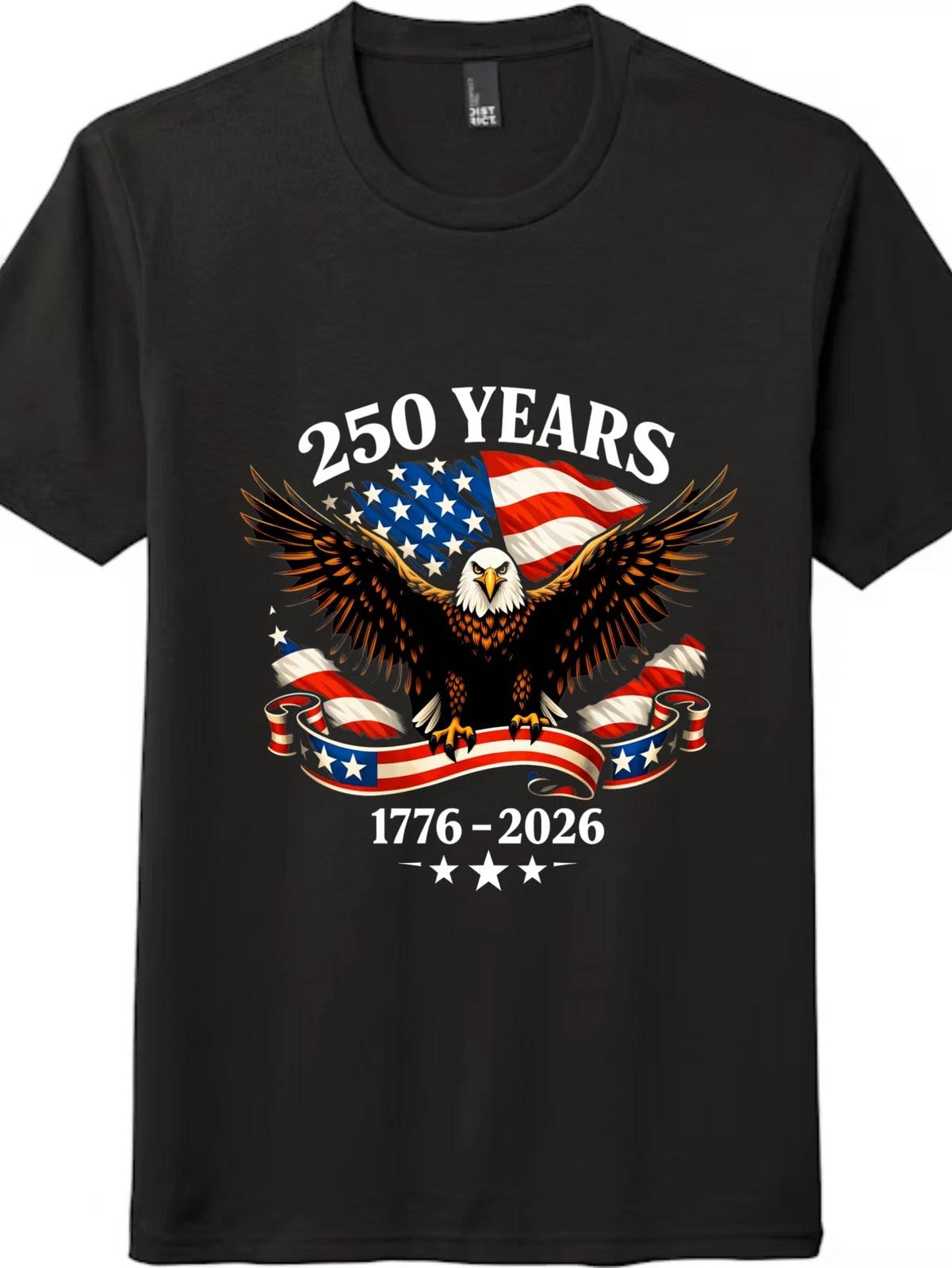 Vintage Bald Eagle Patriotic T-Shirt-250 Years 1776-2026 Graphic Unisex Tee S