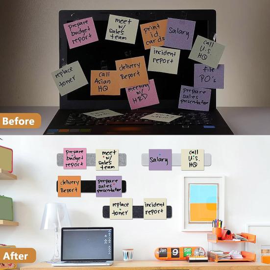 8Pcs Felt Message Strip Self Adhesive DIY Bulletin Board Pin 35 Thumbtacks School Home Wall Decor Stickers