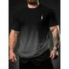 Men's casual style summer gradient lightning print comfortable and breathable round neck T-shirt outdoor fashion top