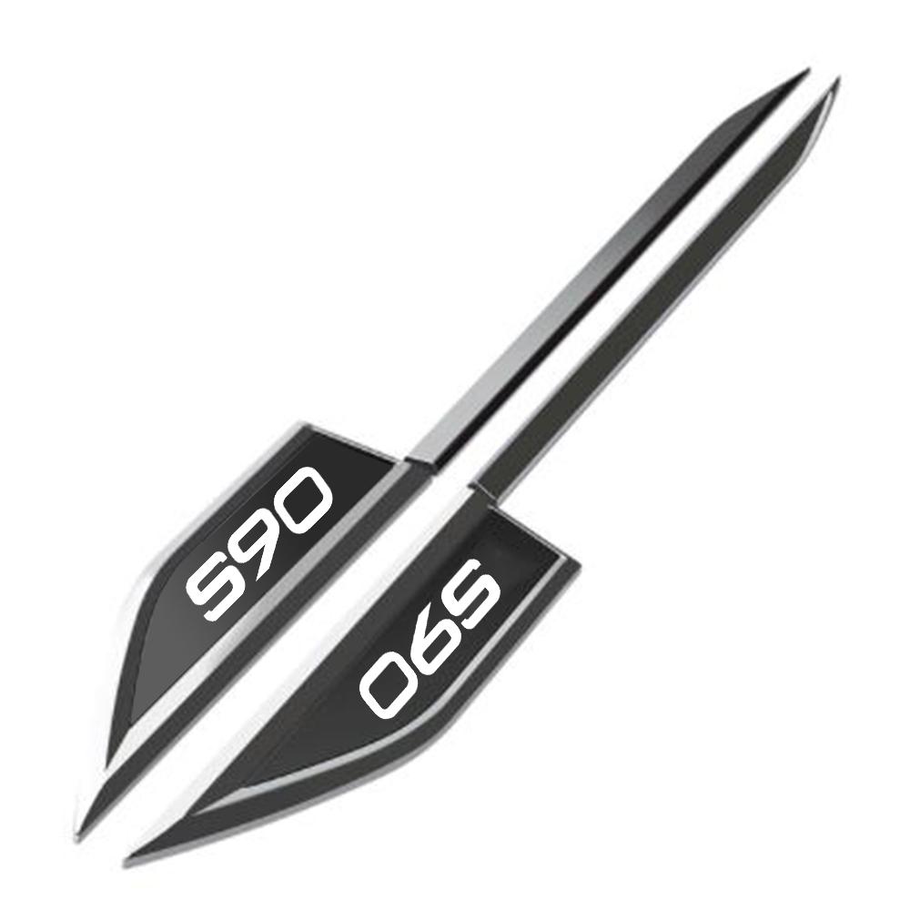 3D Metal Epoxy Car Side Body Fender Knife Badge Stickers  Emblem Badge Decals for Volvo S60 S90 XC60 XC90