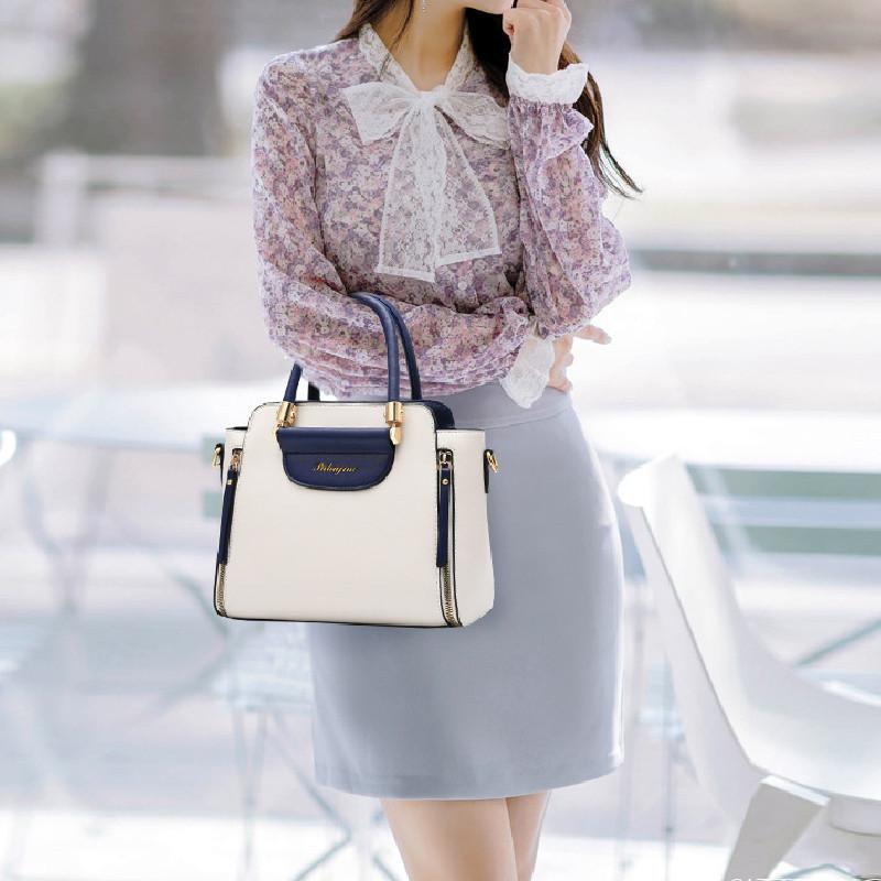 High Elastic Foldable Women's Bag 2023 New Fashion Color-blocking Handbag Large Capacity Shoulder Messenger Bag