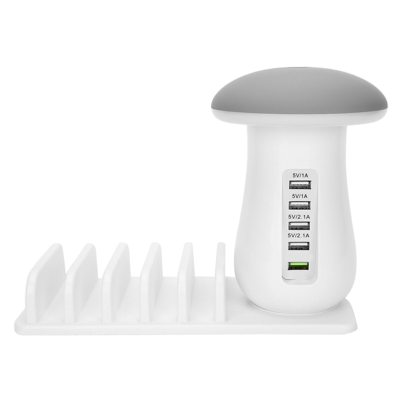 

5 портов USB-концентратор база грибовидный свет QC3.0 настольная зарядка переменного тока зарядное устройство US Plug