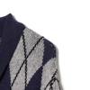 Style Women'S Clothing, College Style Temperament Versatile Slim Rhombus Plaid Knitted Sweater Jacket