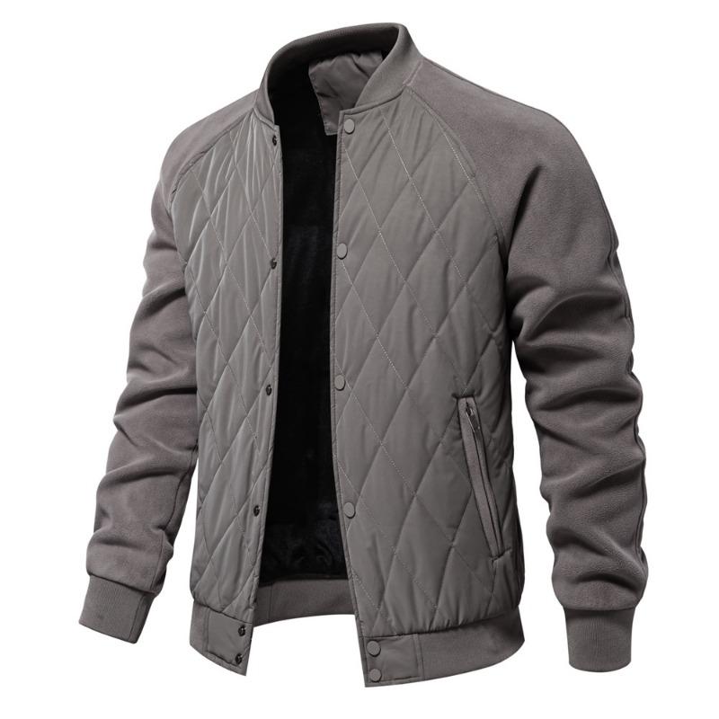 Men’s Fleece Lined Quilted Raglan Sleeve Casual Jacket