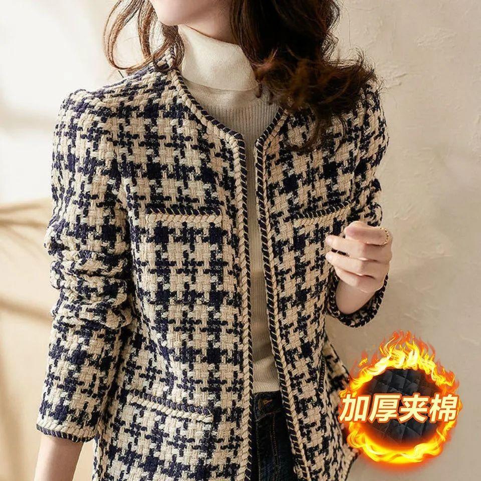 

Temperament small fragrant style short coat hot-selling tweed in autumn and winter design sense fashion high sense coat women 3xl 70-75kg