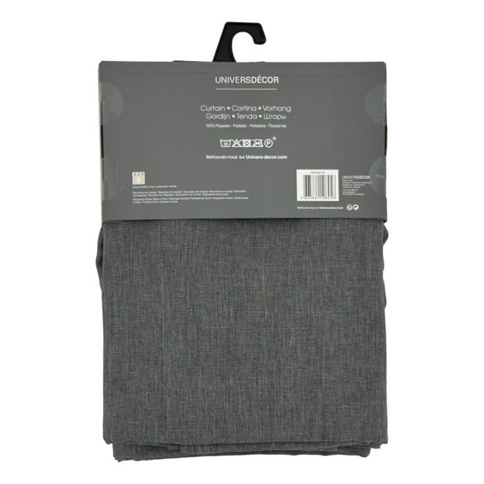 Paire de rideaux tamisants à œillets Effet Lin "Moonlight" Granite