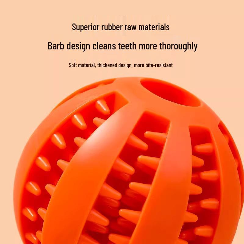 Pet Dog Toy: Bite-Resistant Rubber Molar Ball for Teeth Cleaning and Boredom Relief - Available In Small, Medium, Large with Sound Feature