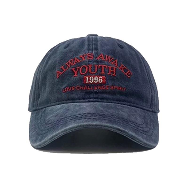 Gorra de béisbol retro vintage de algodón para hombre y mujer, con letras bordadas en mezclilla, de algodón, suave, informal, unisex.