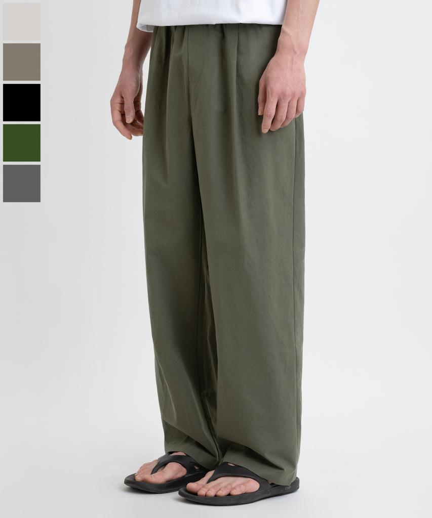 BRENSON Like Linen Single-Pleat Elastic Pants ( 5 Colors )