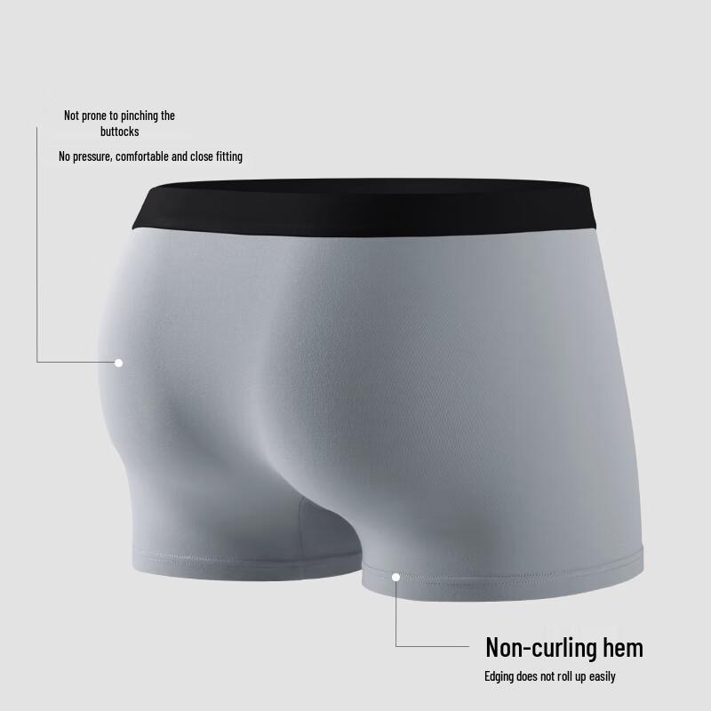 Nanjiren Men's 10A Antibacterial Pure Cotton Boxer Briefs 3-Pack