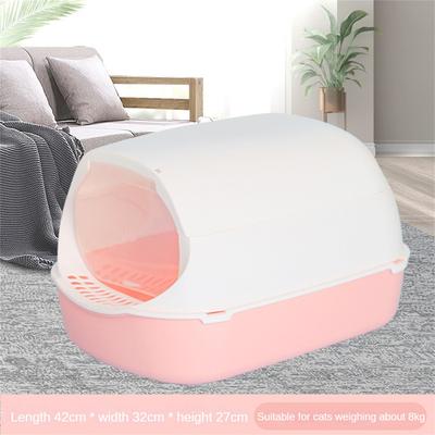 Closed Sandbox Fully Enclosed Anti Flip Over Clean Basin Odor Proof Front Lift Cover Pets Supplies Cat Litter Basin Cat Toilet