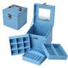 1 Pcs Multi-functional Three-layer Leather Drawer-style Jewelry Box Earrings Lock Jewelry Box Necklace Ring Storage Box