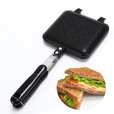 Double-Sided Sandwich Fry Pan Non-Stick Grill Frying Pan Aluminum Alloy Sandwich Maker Waffle Pancake Baking Barbecue Oven Mold