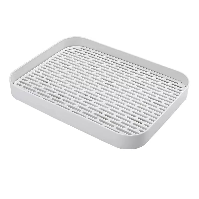 New Large White Dish Drying Rack Tray Small Kitchen Sink Dish Drain Board Counter Coffee Table Cup Drying Rack Storage Trays светло-серый