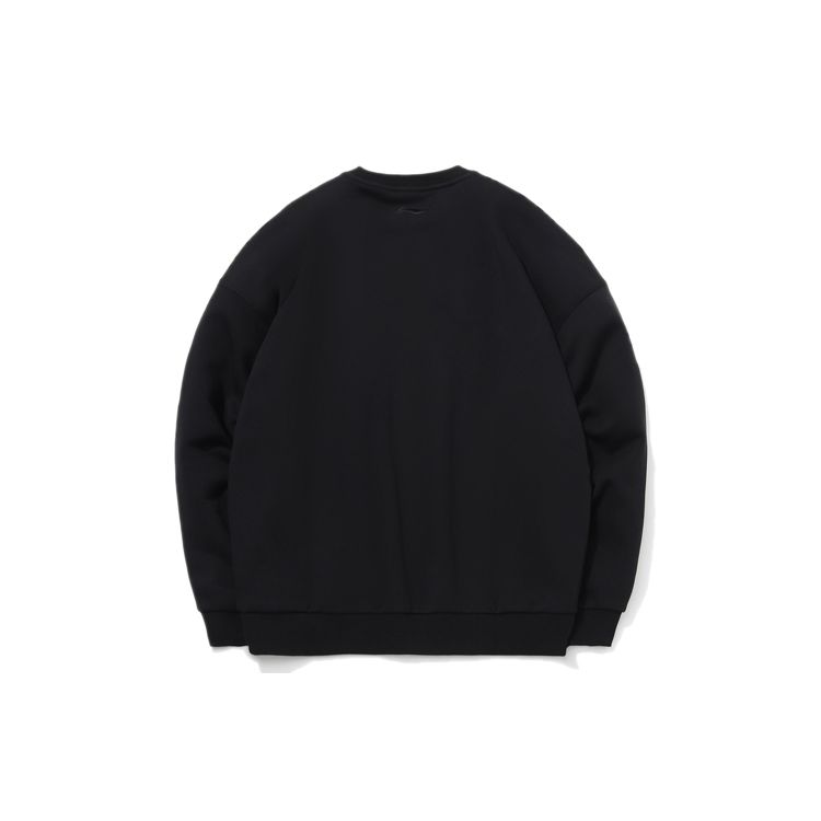 Li Ning Sports Casual Crew Neck Pullover Long Sleeve Sweatshirt Unisex sweatshirt Black AWDQ652-6