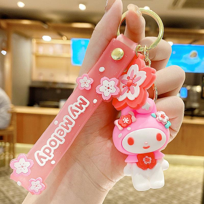

Bag Pendant Keychain Cartoon Kuromi Cinnamoroll Melody Plush Doll Bag Decoration Accessories Holiday Gifts