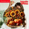 2D Flat Aluminum Decorative Plaques and Ornaments, Featuring Autumn Harvest-themed Rustic Sunflower, Pumpkin, and Maple Leaf Patterns for Wall