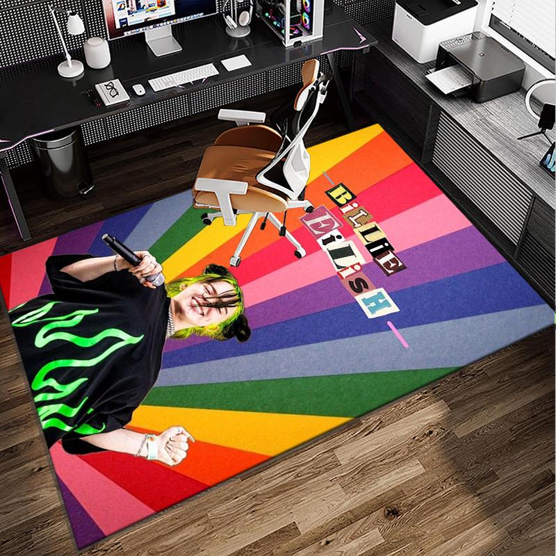 Bi-llie green Artwork Office Rug Chair Mat, Game Carpet, Suitable for Front Door, Bedroom, Living Room, Desk, Holiday Gift