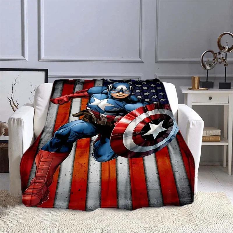 Captain America Printed Blanket Children Adult Blanket Soft and Warm Bedding for Bed Sofa Outdoor Travel Cover Blanket