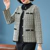 Mid-Aged Women's Elegant Plaid Cardigan Jacket
