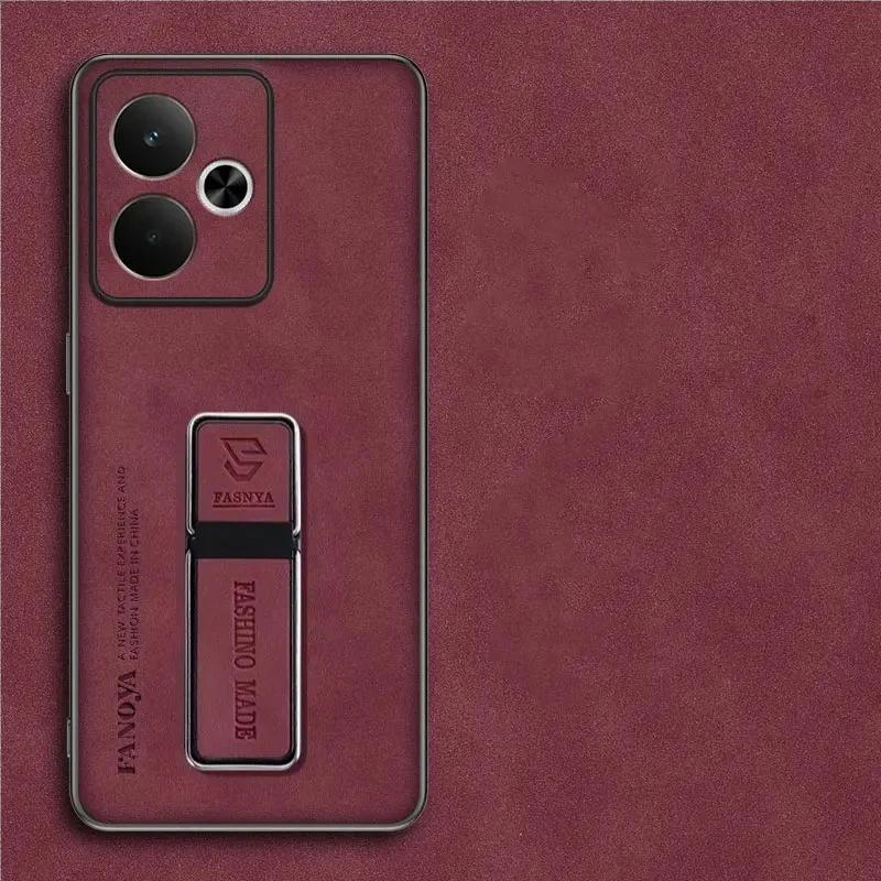 

Чехол-подставка из овчины для телефона Realme GT 7, противоударный матовый бампер, магнитный держатель, задняя крышка для Realme GT7 T GT7Pro NEO 7 SE For Realme GT7 красный