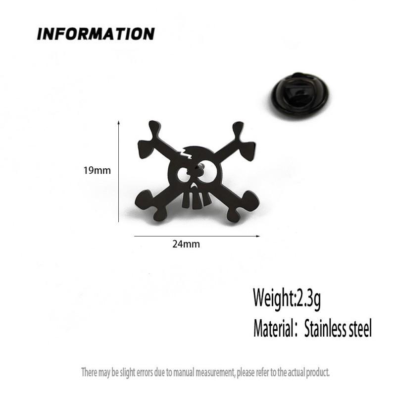 European American Halloween Personality Skull Funny Punk Style Men's Brooch Cufflinks Suit Dress Versatile