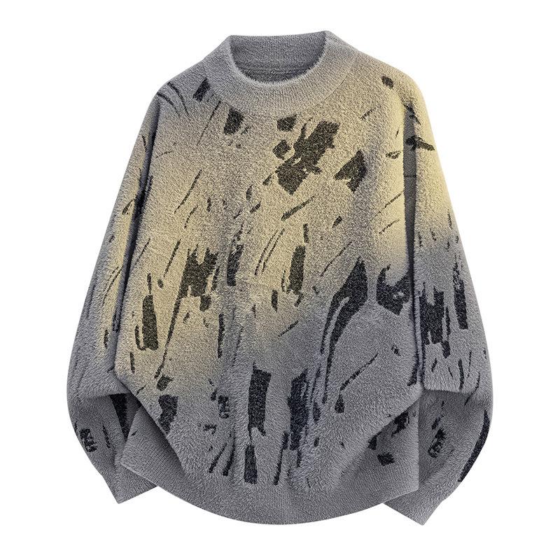 Pullovers Long Sleeves Sweaters Unisex Sweater Paragraph Round Neck Autumn Winter Knitted Bottoming Sweater Loose Couples Retro Men's Wool Jumper