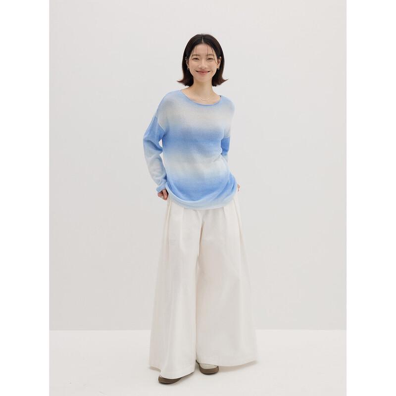 KOMPASU Lyocell-Blend Tie-Dye Oversized Long Sleeve Knit Sweater