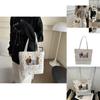 Trendy White Pu Tote Bag For Women Spacious Vintage Crossbody Handbag