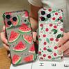 Cherry Fruit Pattern Silicone Phone Case For iPhone 17 Pro Max 16 15 Pro Max 14 13 12 Pro Max 11 Shockproof Soft TPU Clear Cover