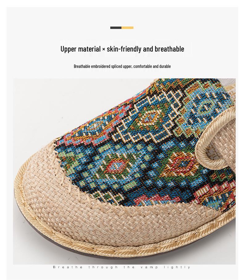 Women's Ethnic Style Summer Linen Shoes - Lightweight Casual Slip-Ons
