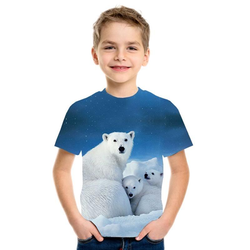 Lustiges Tier Kinder Erwachsene Bedrucktes T-Shirt Sommer Damen und Herren Lässig Outdoor Mädchen und Junge Kurzarm T-Shirts Top Pullover