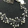 Wedding Hairpin Shiny Rhinestone Flower Decor Alloy Artificial Rhinestone Beads Flower Pearls Vine Headband for Beauty