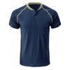 Summer men's Henley shirt colour blocking body shirt men fashion men's short-sleeved men's t-shirt tops