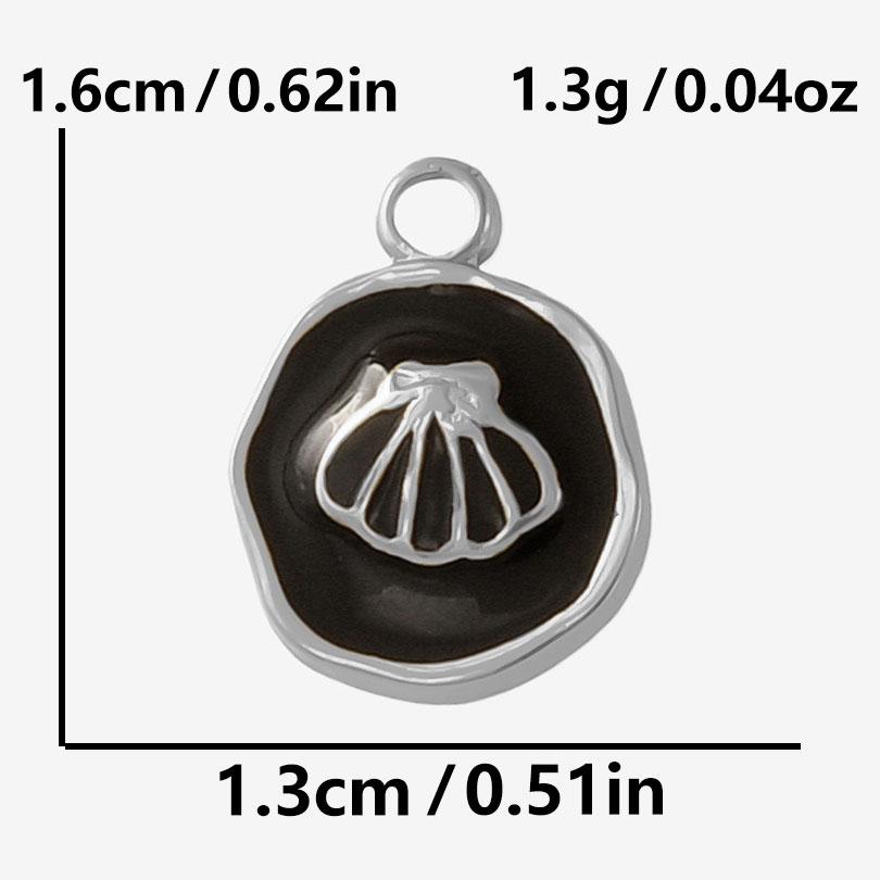 6pcs Punk Dark Black Stainless Steel Enamel Charms For Jewelry Making Supplies Sun Heart Cross Ocean Animal Pendant DIY Pendants