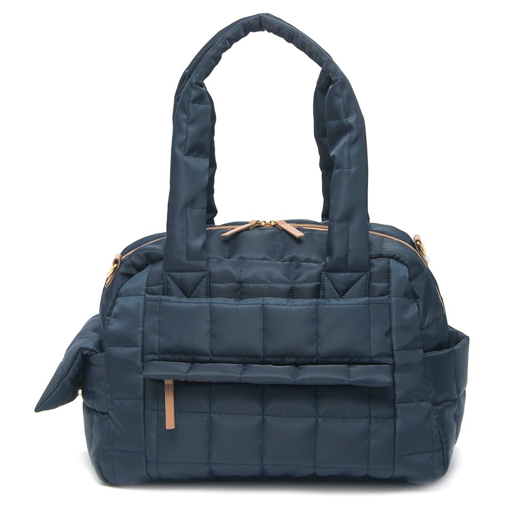 [Rename] Quilted Tote Bag, Lightweight, 2-Way Diaper Bag, Women's, Navy