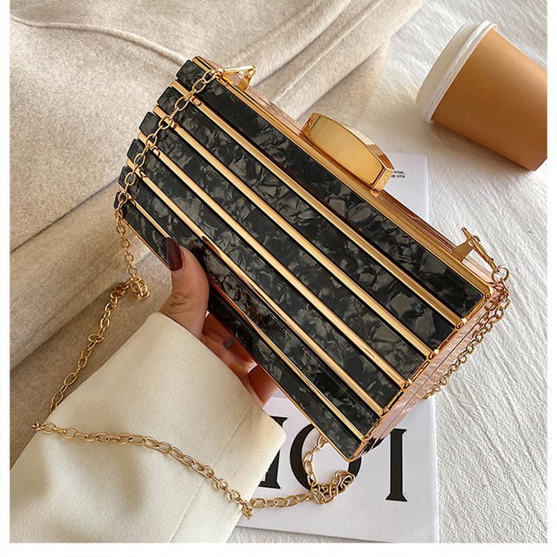 Luxury Designer Acrylic Square Bags Chain Shoulder Crossbody Bag For Women Clutch Small Mini Bag Party Evening Bags