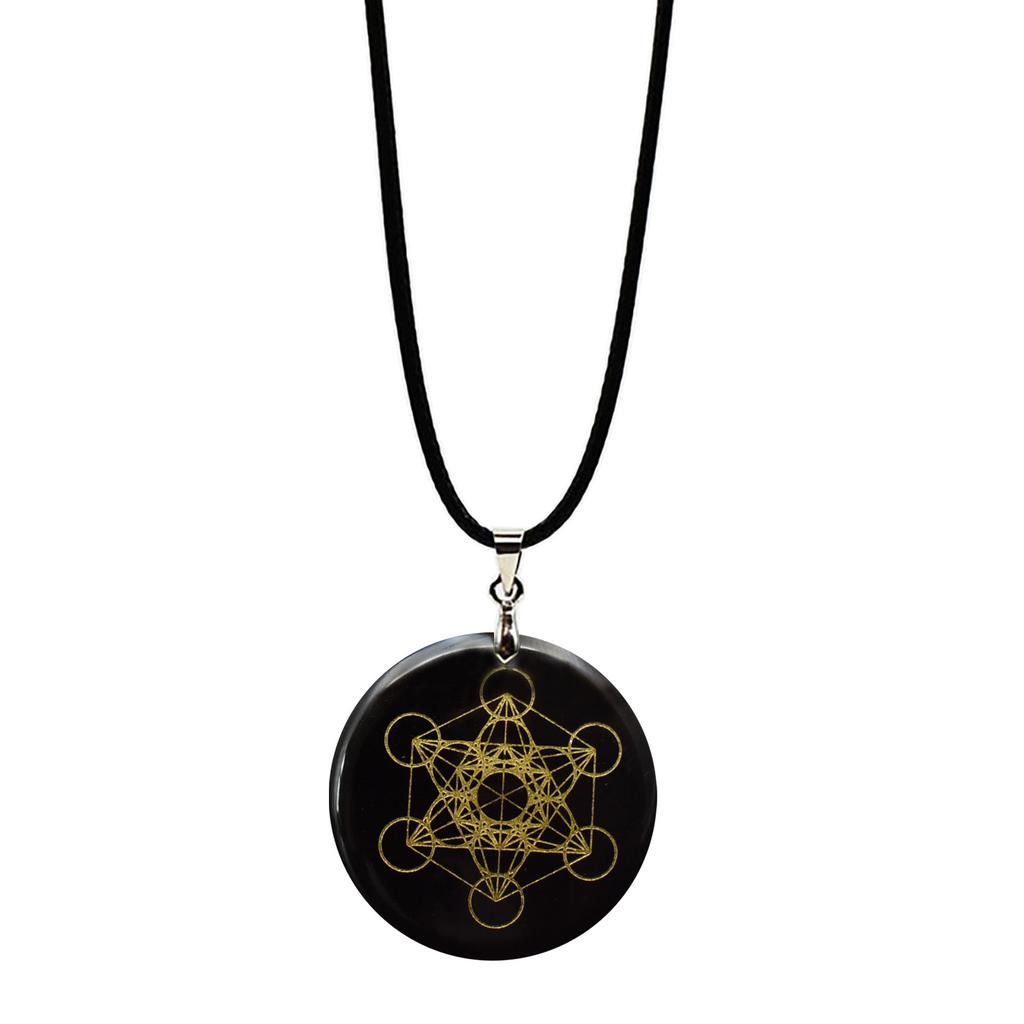 Flower of Life Pendant Seven Chakras Meditation Crystal Stone Pendant Necklace