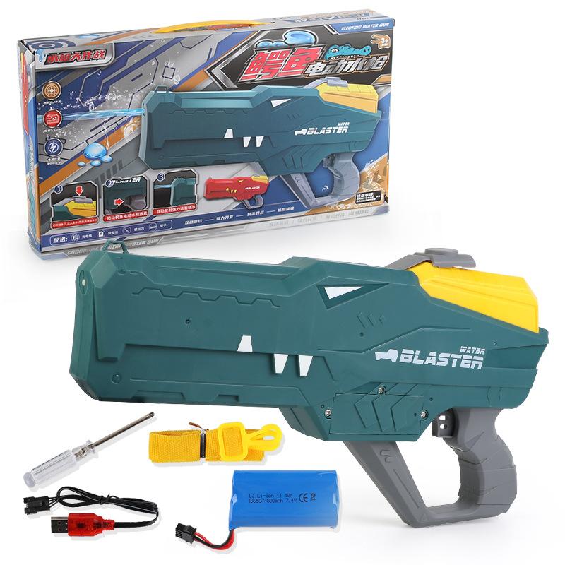 Summer Children'S Shark Electric Continuous Water Gun Toy High Pressure Powerful Water Gun Water Battle Casual Toy