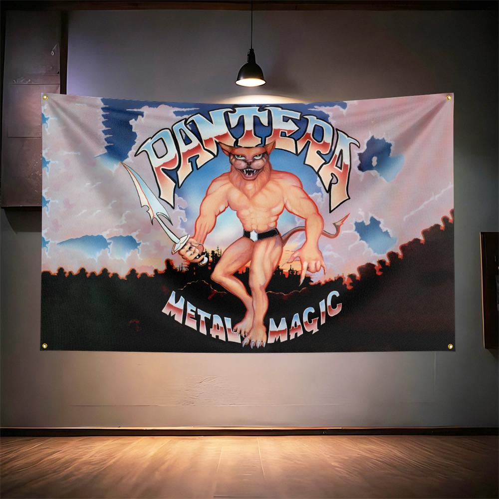 Rock Music Flag 3x5ft For Pantera Band Fans Banner Hd Print Brass Grommet Garage Bedroom Living Room Dorm Wall Decor Tapestry